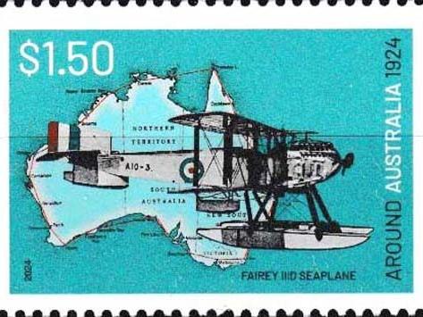 01 Australien - 2-wertige Serie „100 Jahre Flüge rund um Australien“, noch ohne Mi.-Nr., Beispielabbildung: Fairey IIID Seaplane