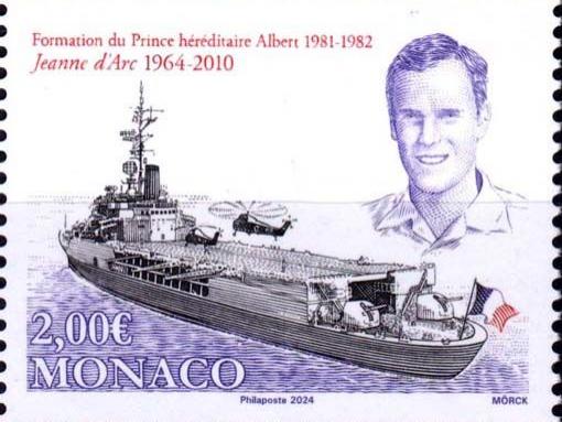 26 Monaco -Einzelmarke „60 Jahre Hubschrauberträger ´Jean dArc (R97)“, Mi.-Nr. 3699 Hubschrauberträger „Jean d´Arc“ (R97), Sikorsky CH-34A Choctaw