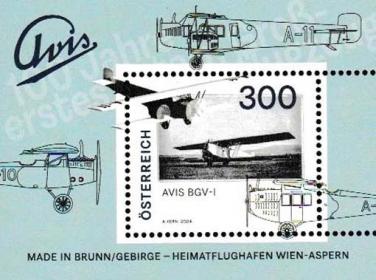 29 Österreich - Block 149(3794) „100 Jahre AVIS-Flugzeuge“, AVIS BGV-!, Vorderrumpf einer AVIS BV-I