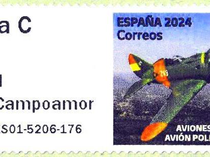 39 Spanien - Automatenmarke Mi.-Nr. 240 Polikarpov I-16