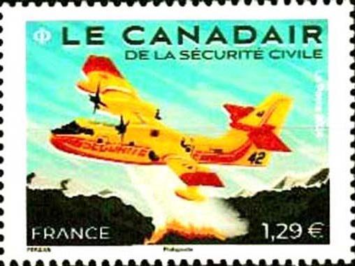 07 Frankreich - Einzelmarke „Canadair der Securité Civile“, Mi.-Nr. 8831: Bombardier (Canadair) CL-415 von Securité Civile